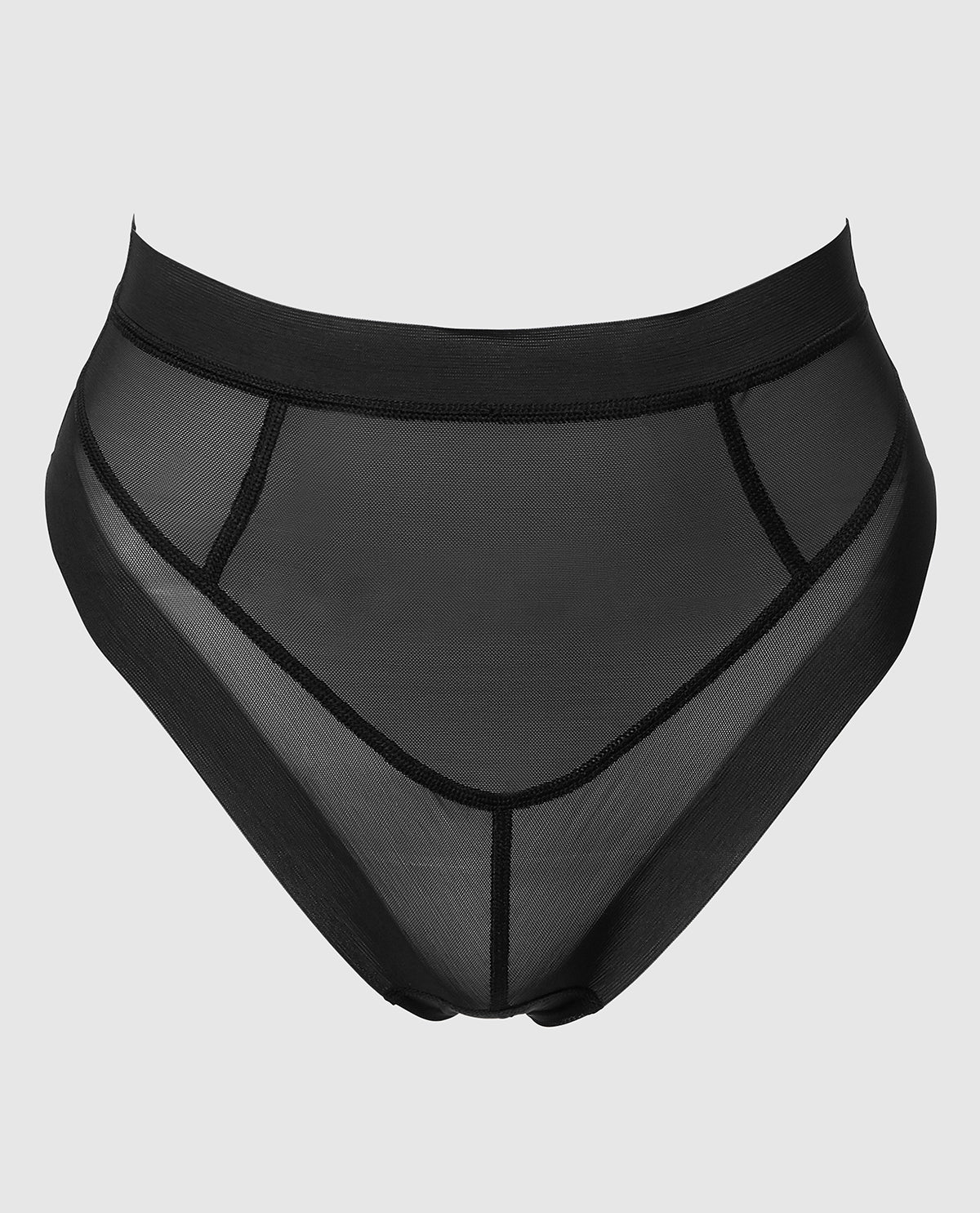 High Waist Shaping G-String in Black