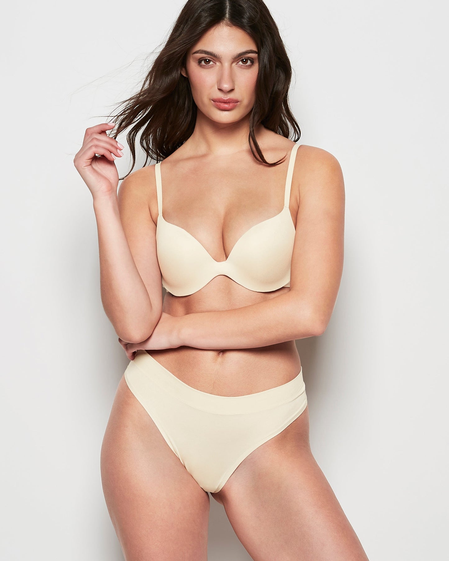 Smooth Comfort Push Up Bra in Oatmeal Heather