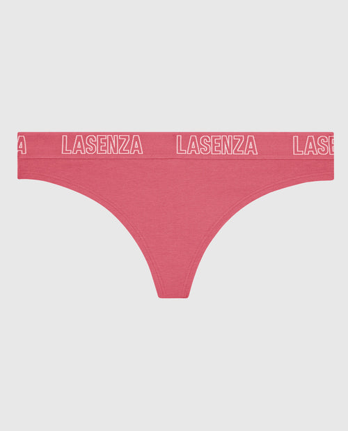 Smooth Thong Panty with Logo Band