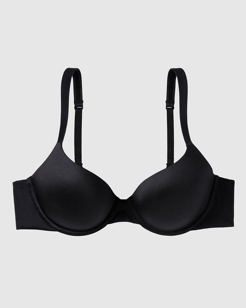Lightly Lined Full Coverage Bra in Black