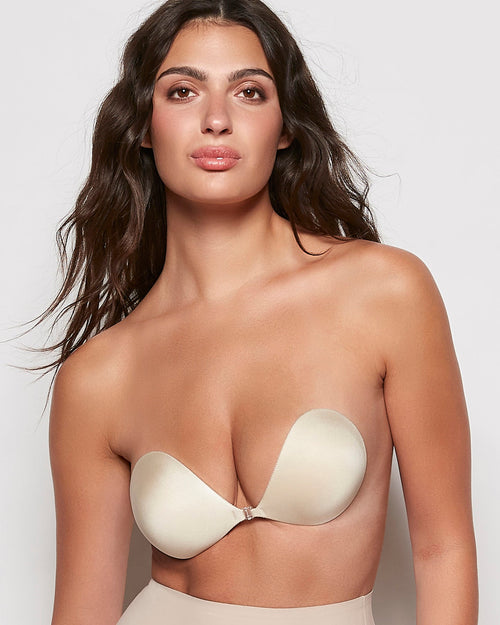 Lightly Lined Feather-Lite Backless Bra in Rosetan