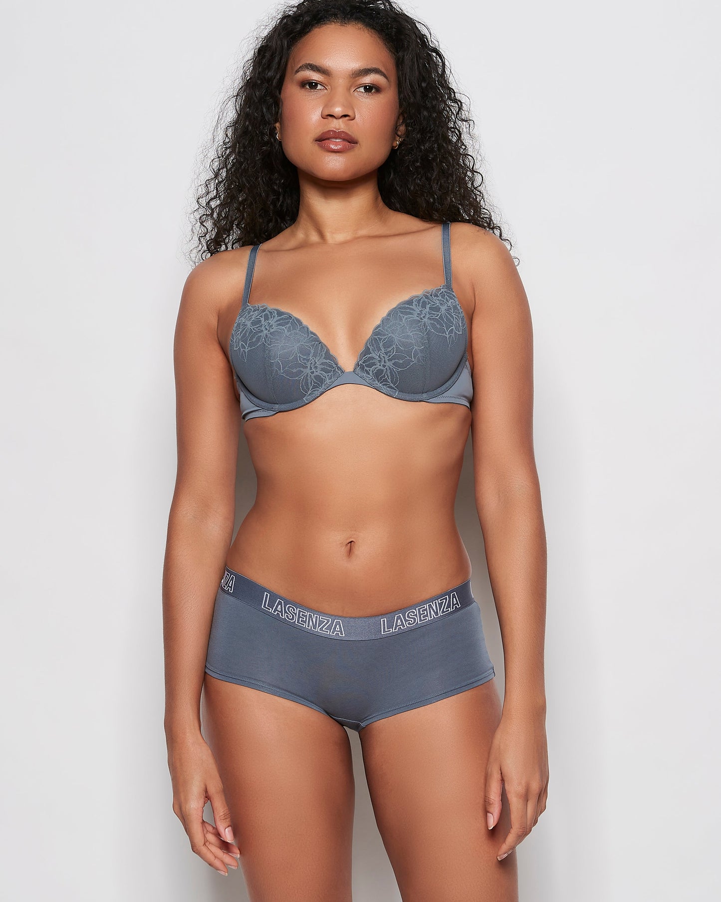 Boyshort Logo Panty in Stormy Weather