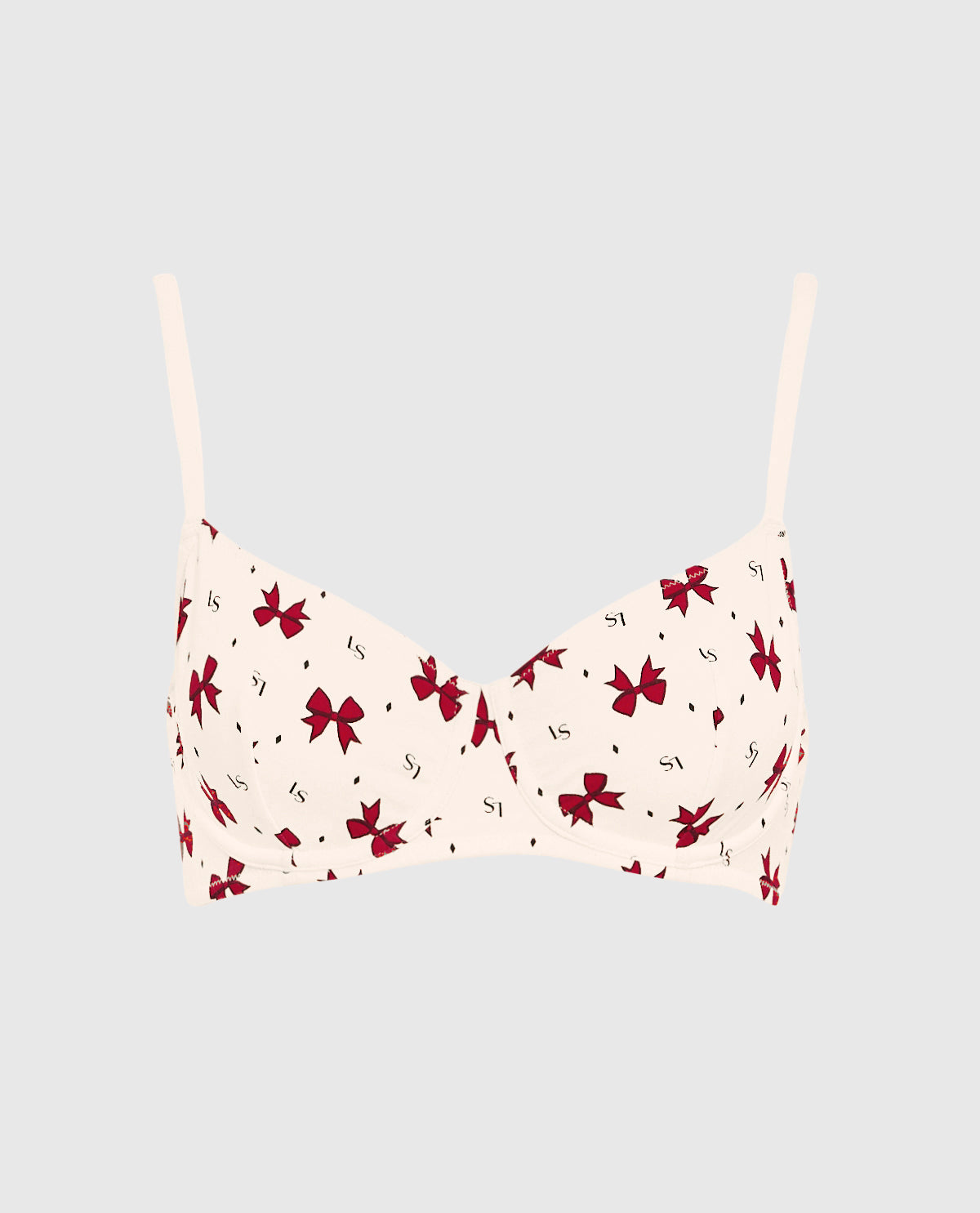 Unlined Balconette Bra in Bow to the Queen