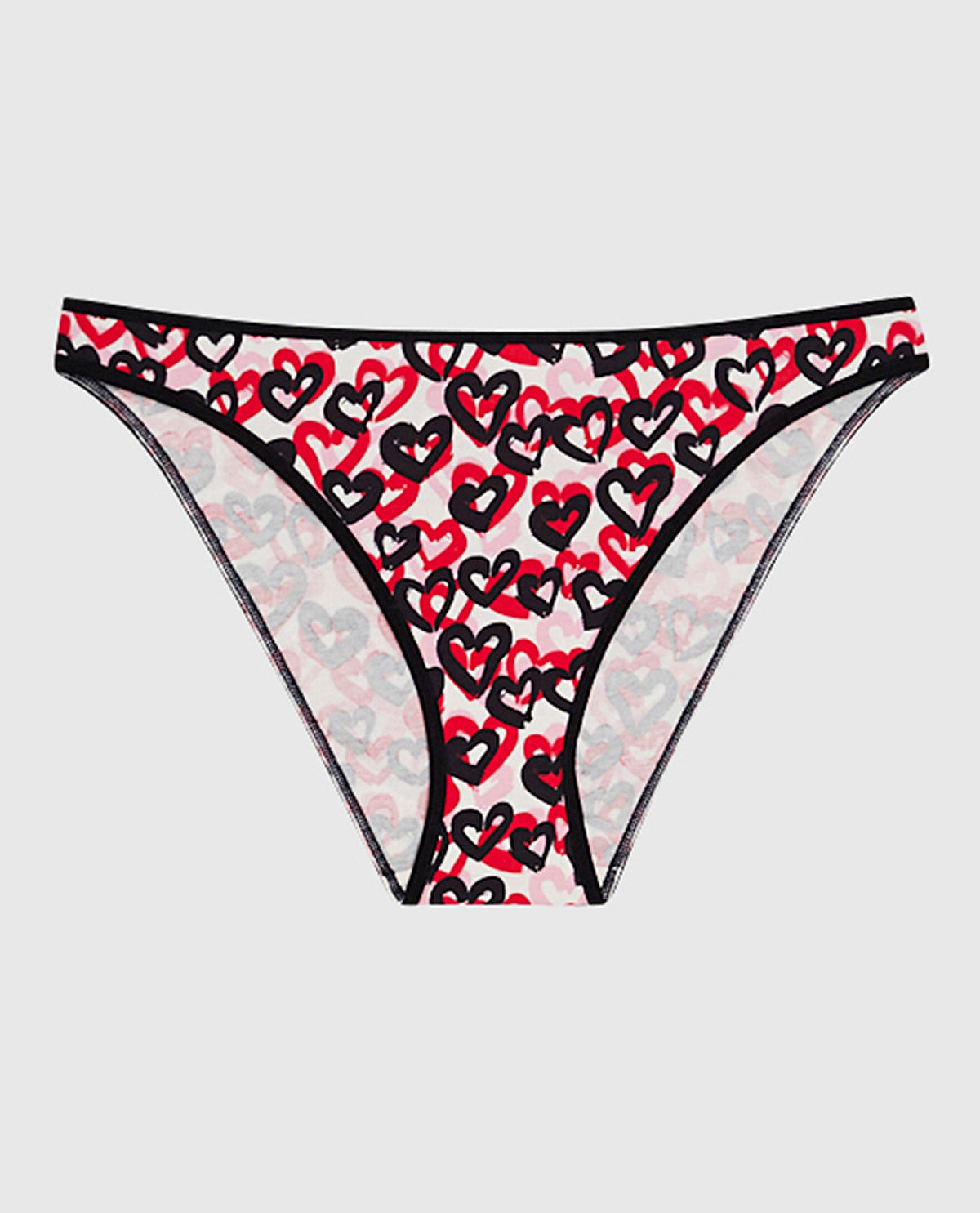 Cotton Bikini Panty in Graffiti Hearts