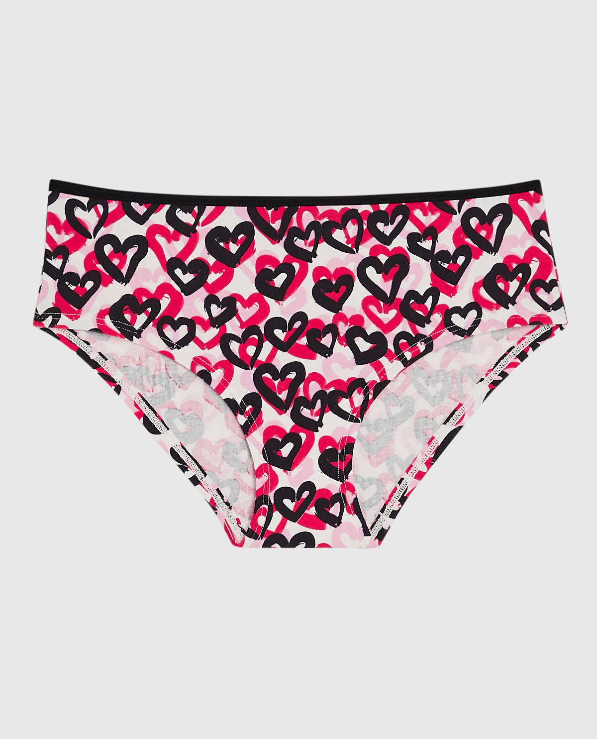 Cotton Hipster Panty in Graffiti Hearts