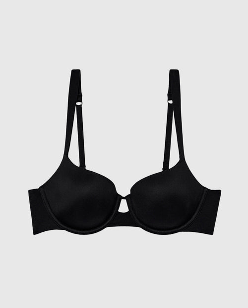 Lightly Lined Balconette Bra in Black