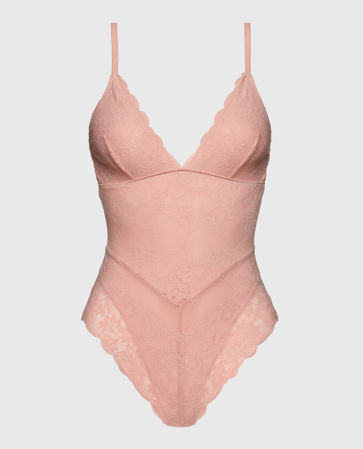 Allover Lace Shaping Bodysuit in Royal Pink