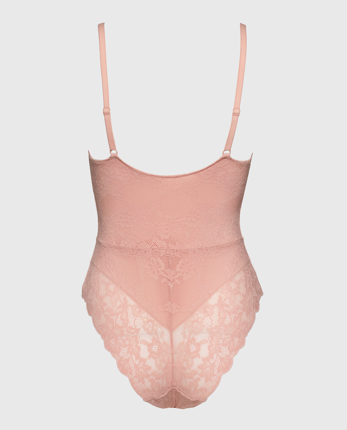 Allover Lace Shaping Bodysuit in Royal Pink