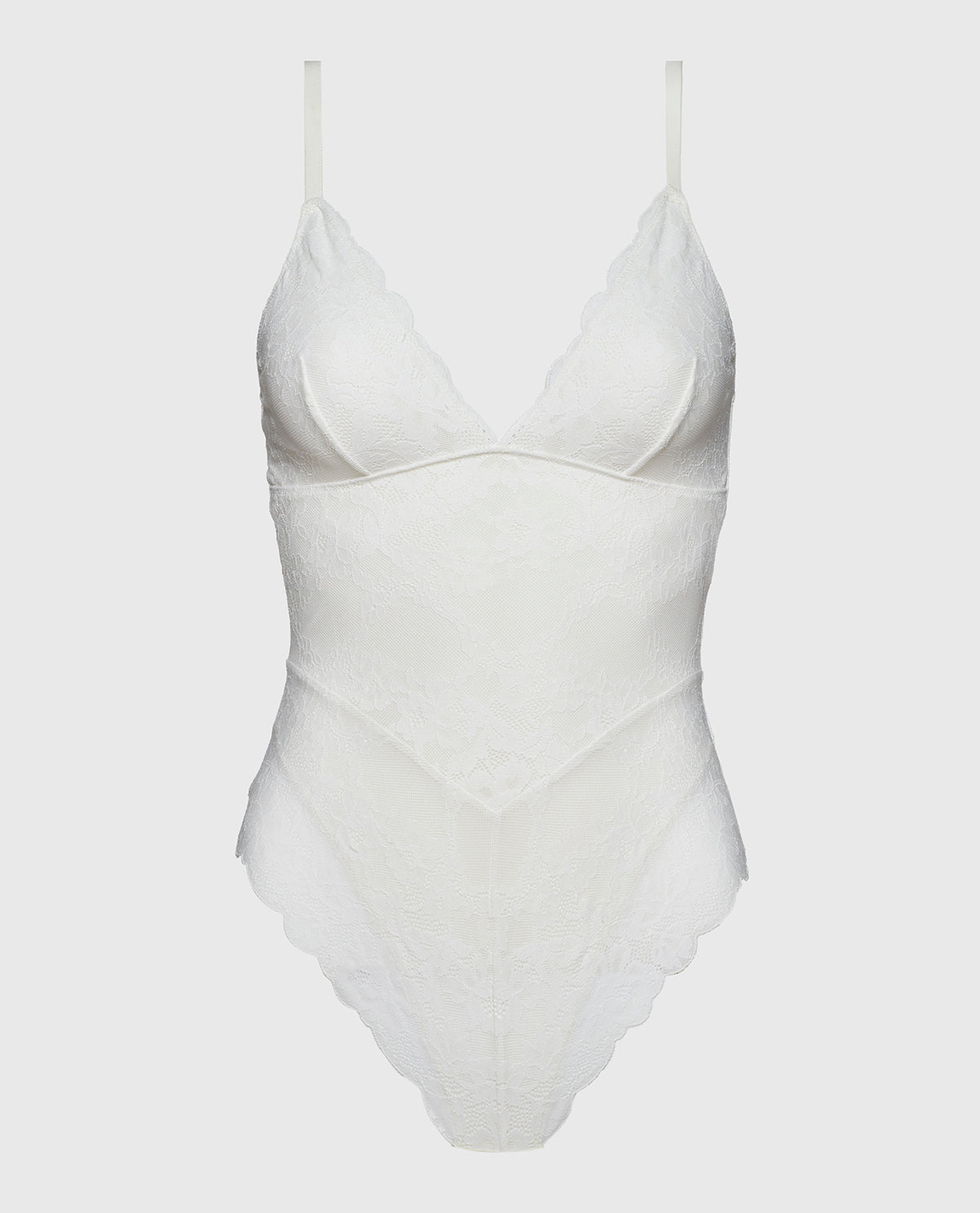 Smoothing Lace Bodysuit in White