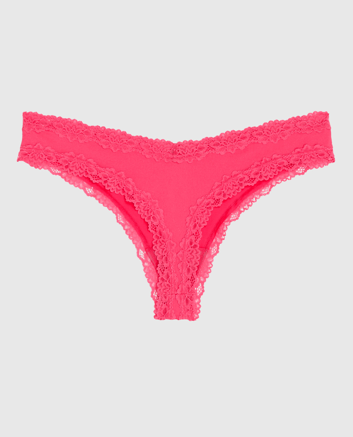 Lace Trim Thong Panty