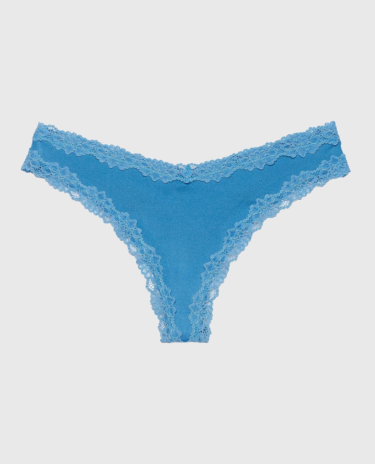 Thong Panty with Lace Trim in Pacific Coast