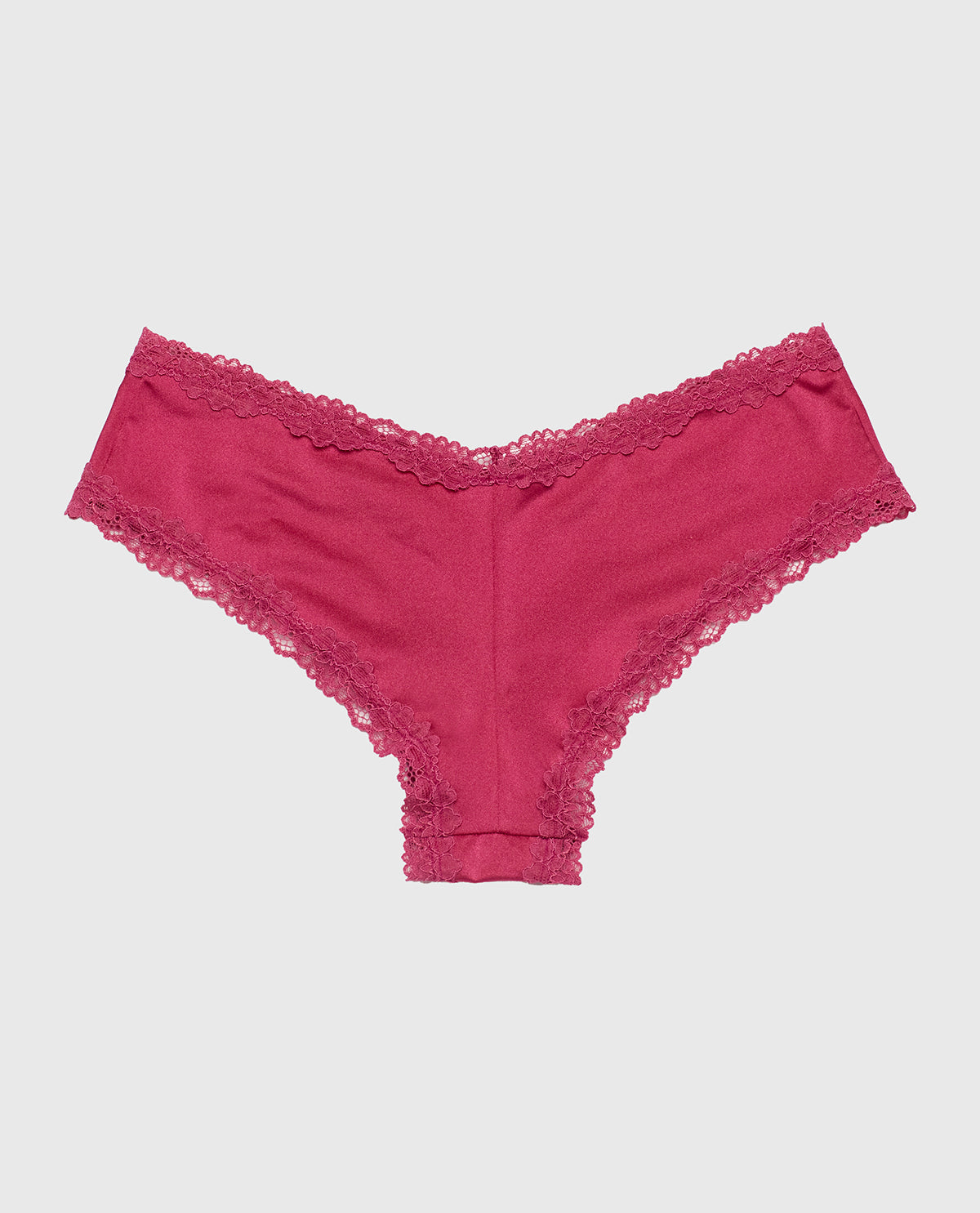 Cheeky Panty with Lace Trim in Electric Rouge