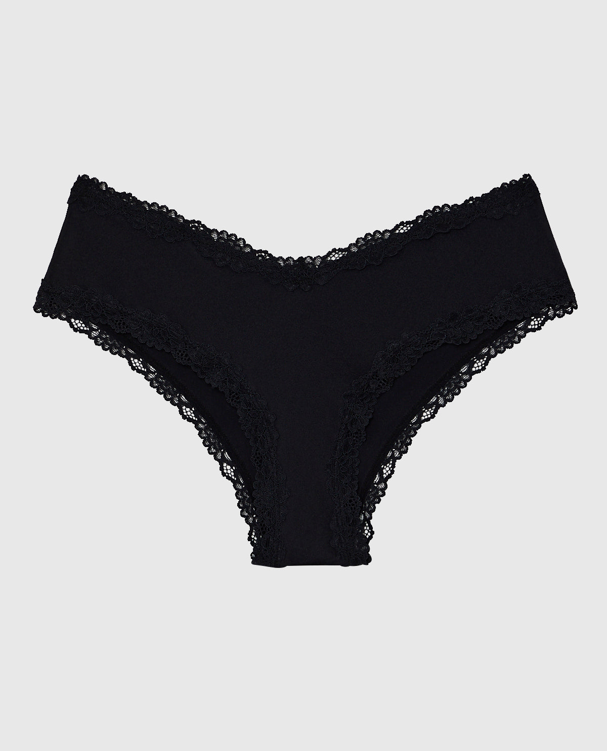 Cheeky Panty with Lace Trim in Black