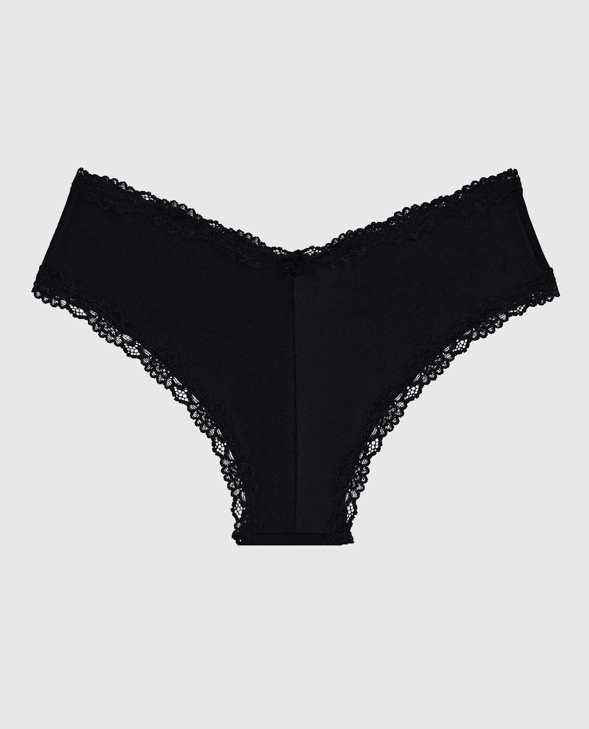 Cheeky Panty with Lace Trim in Black