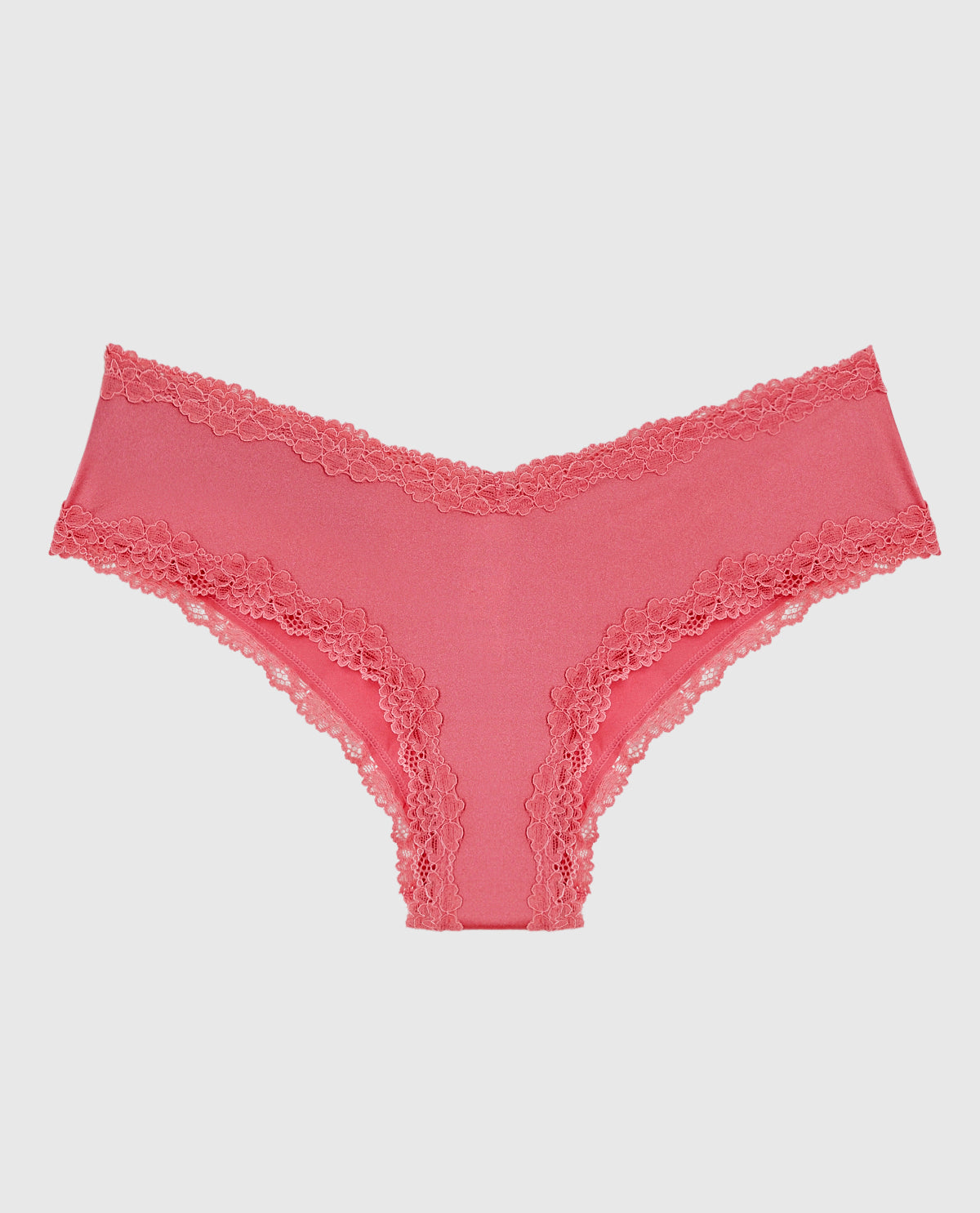 Cheeky Panty with Lace Trim in Romantic Pink