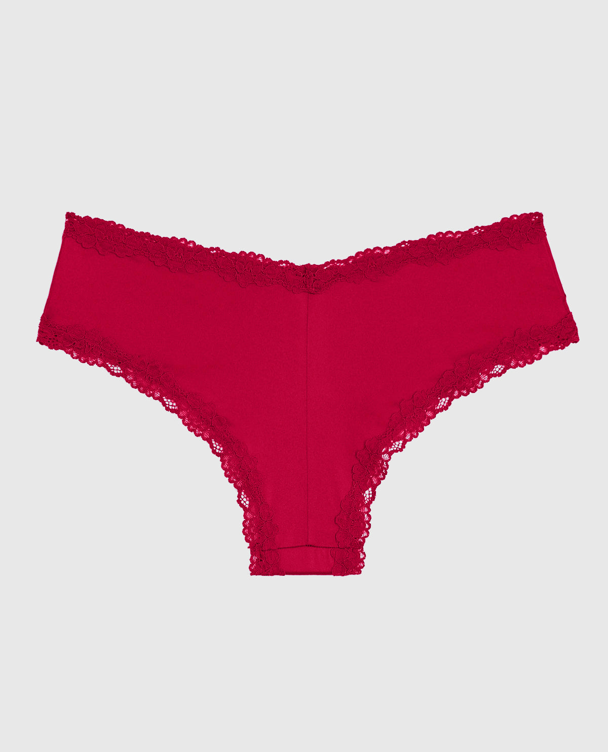 Cheeky Panty with Lace Trim in Cosmo Red