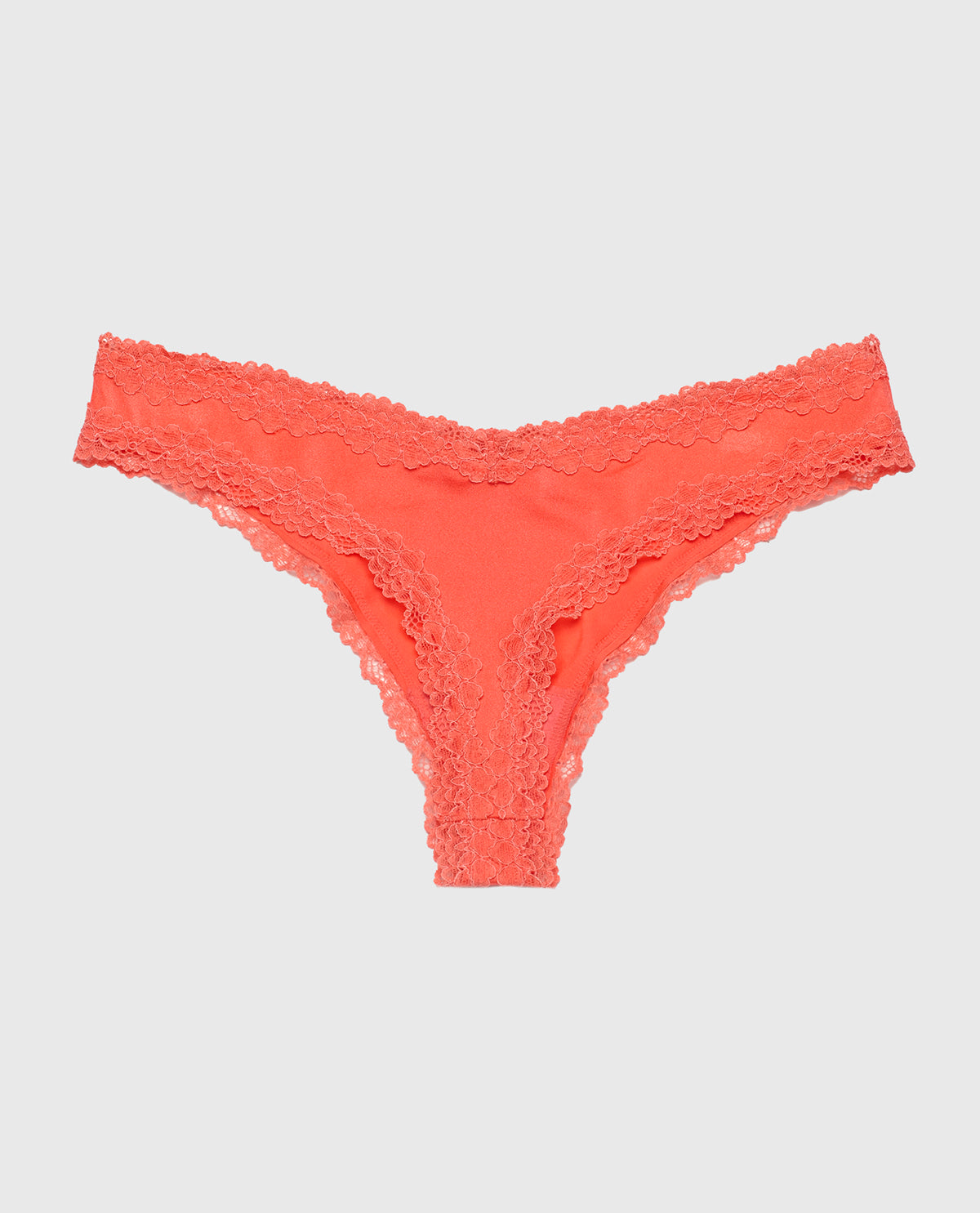 Thong Panty with Lace Trim in Flare