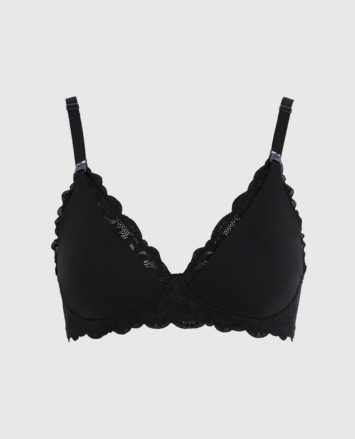 Nursing Bra with Lace Wing in Black