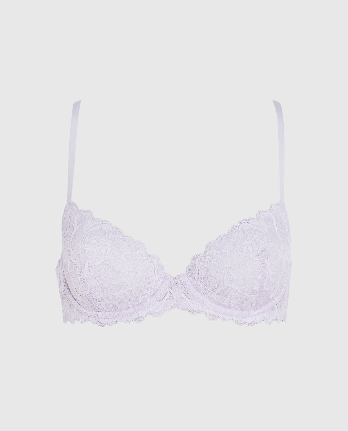 Unlined Lace Demi Bra in Lavender Cake