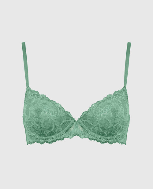 Unlined Demi Bra with Allover Lace
