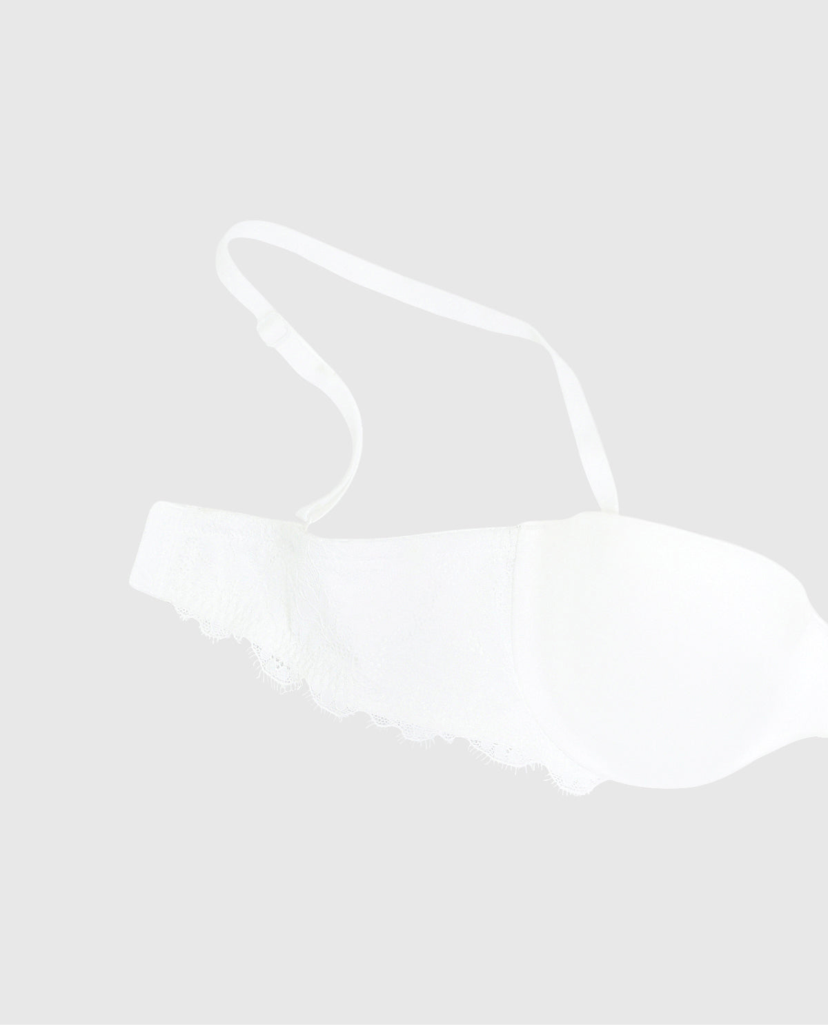 Lightly Lined Strapless Bra with Lace Wing
