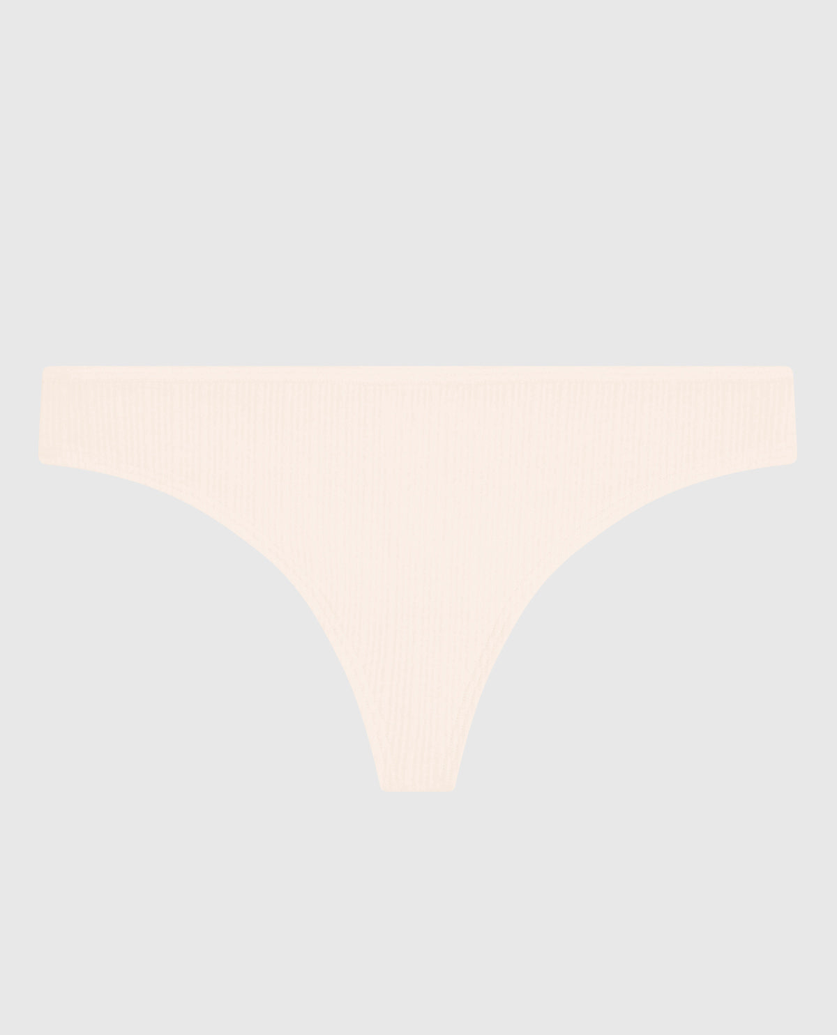 Ribbed Thong Panty in Ivory Dawn