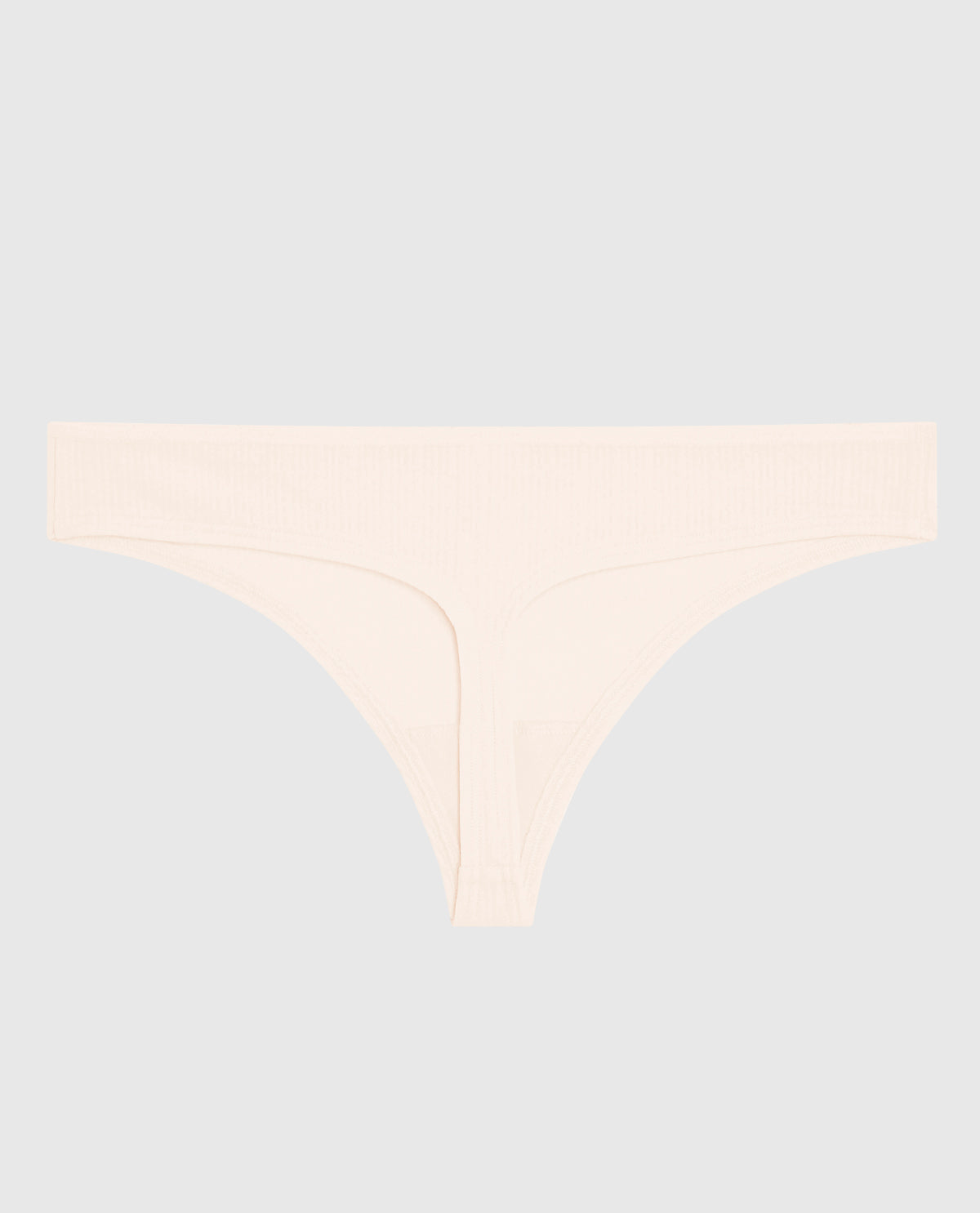 Ribbed Thong Panty in Ivory Dawn