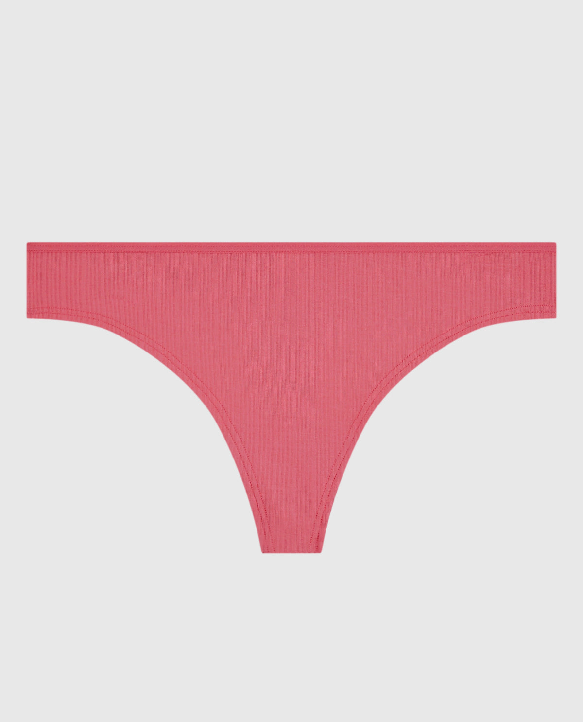 Ribbed Thong Panty in Romantic Pink