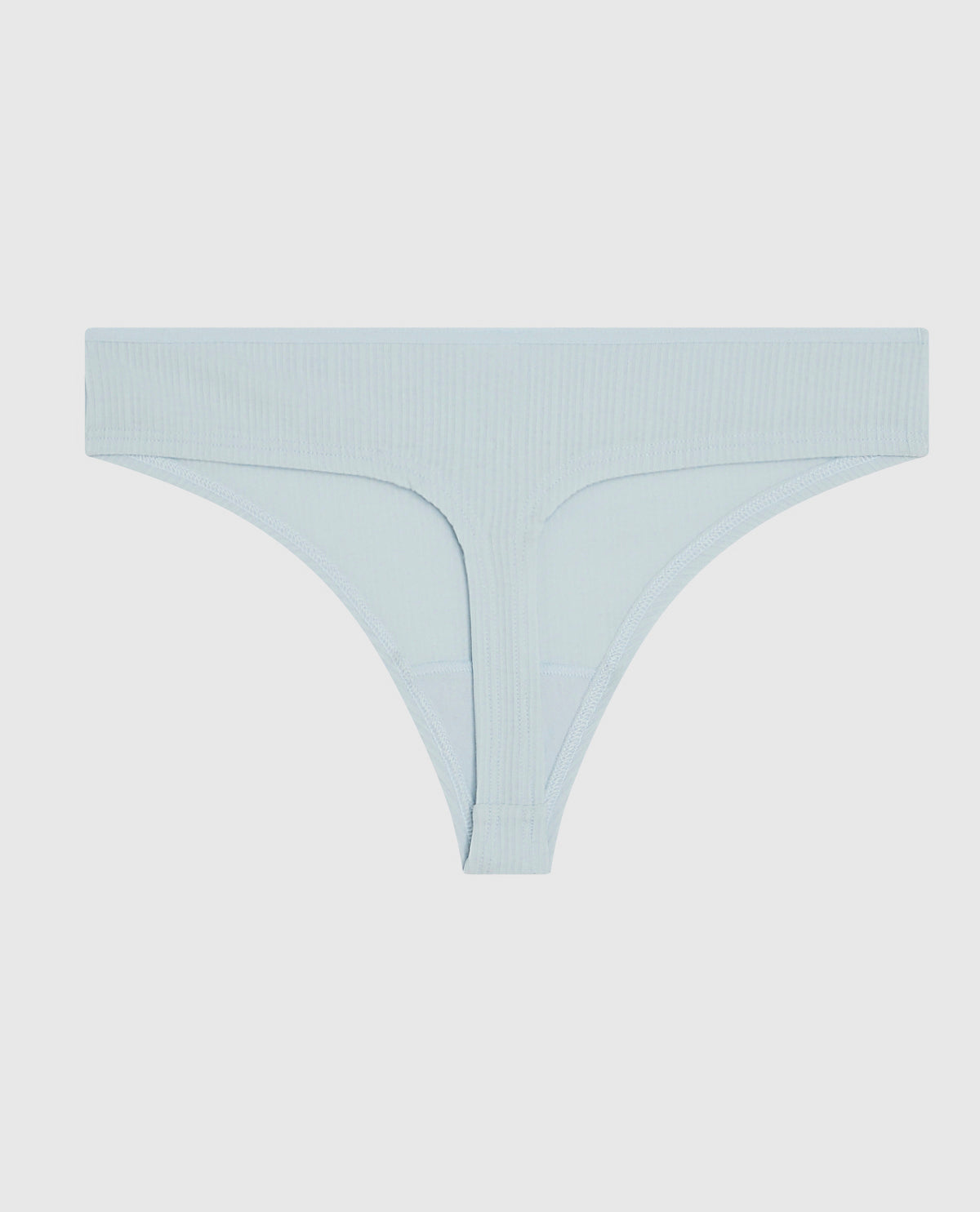 Ribbed Thong Panty in Vista Blue