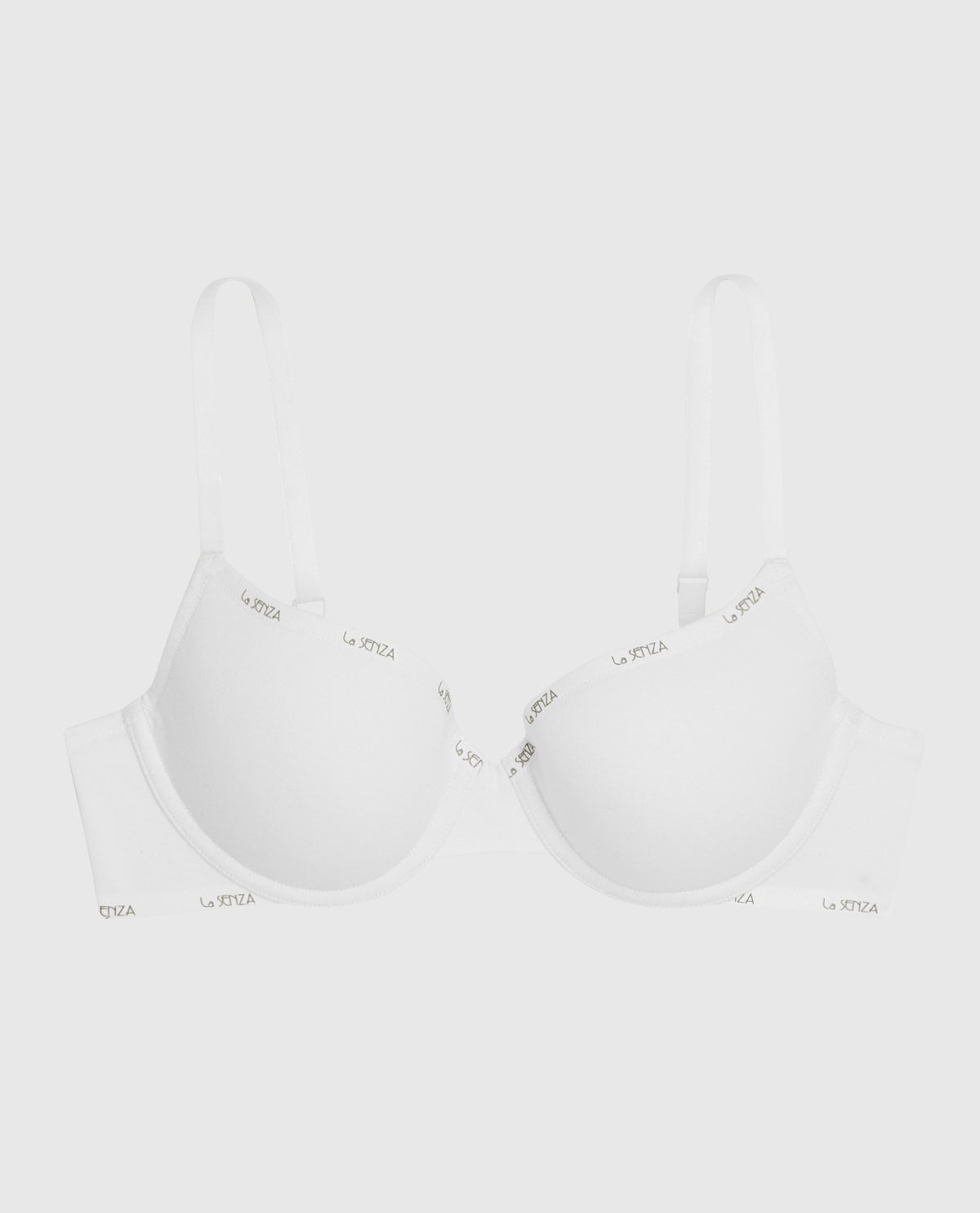 Lightly Lined Demi Logo Bra in Ivory