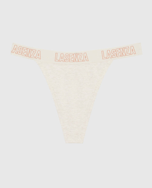 Everyday Thong Panty with Logo Trim