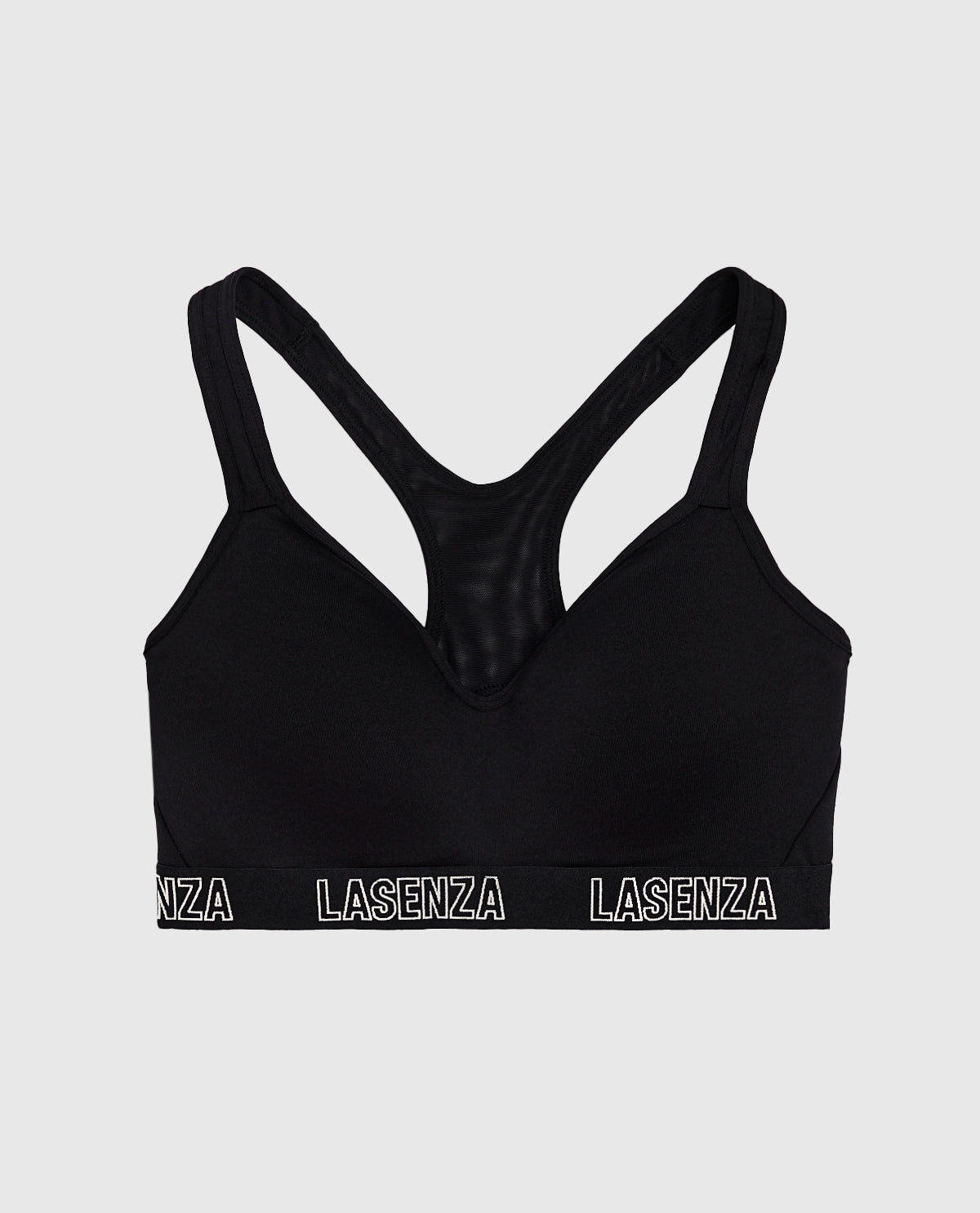 Medium Impact Logo Sports Bra in Smoulder Black