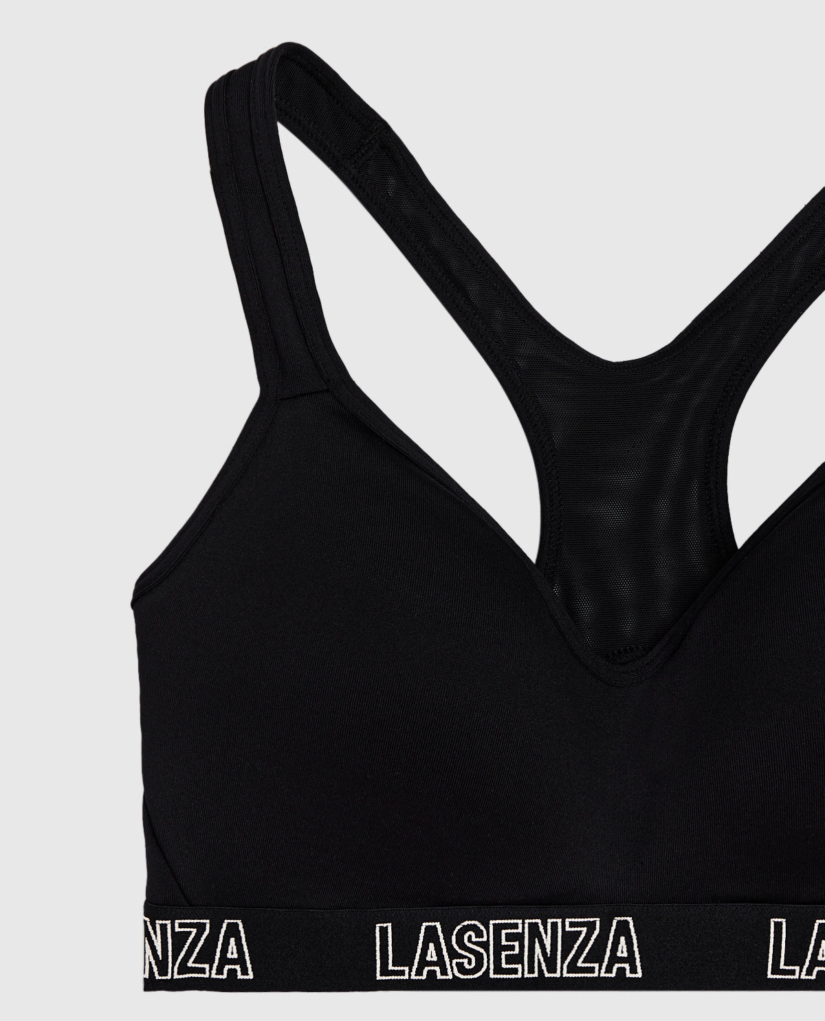 Medium Impact Logo Sports Bra in Smoulder Black