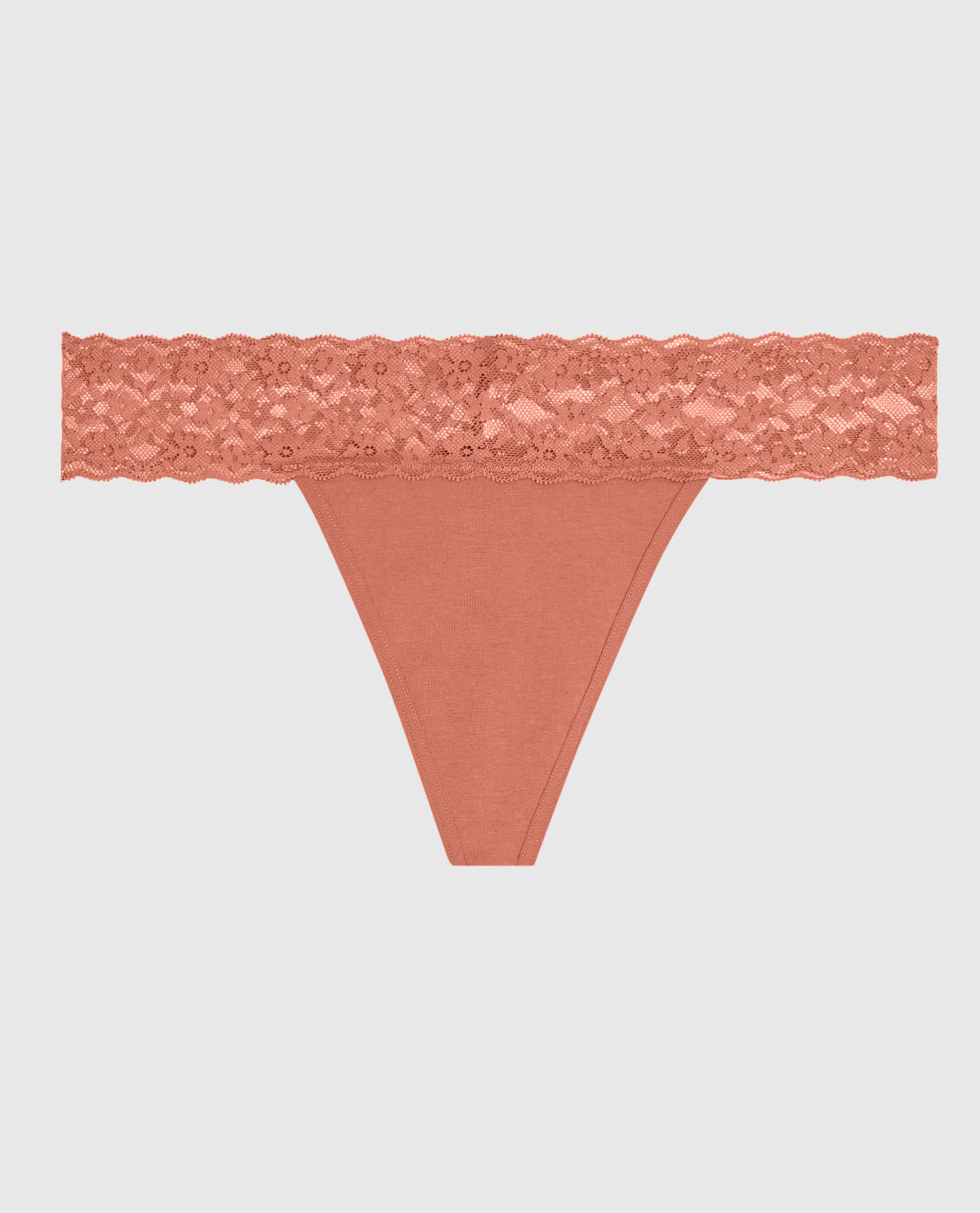 Thong Panty with Lace in Rosy Blush