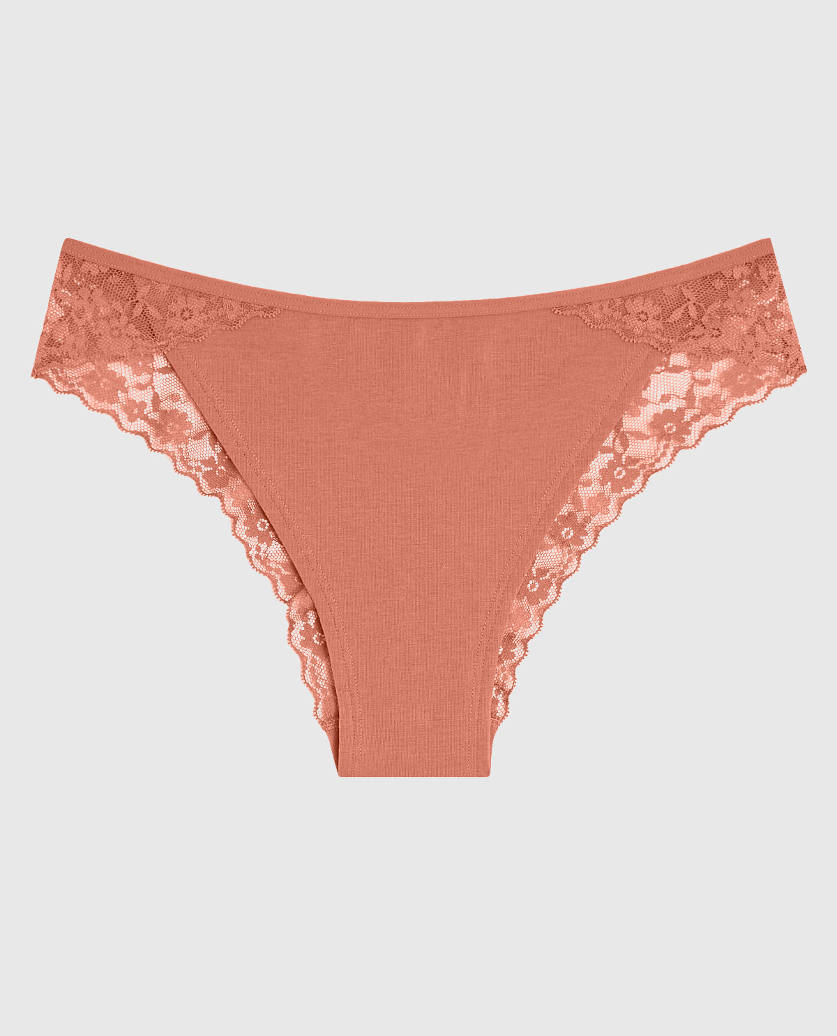 Cheeky Panty with Lace Trim in Rosy Blush