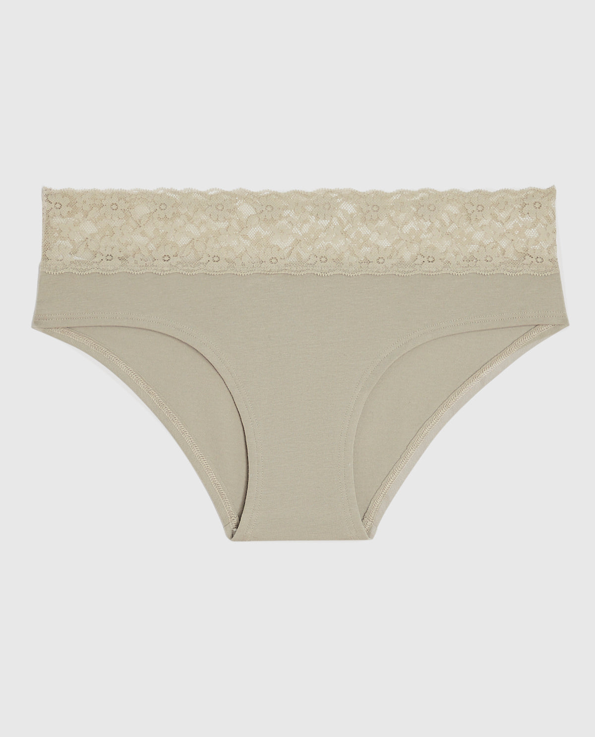 Hipster Panty with Lace in Stone Grey
