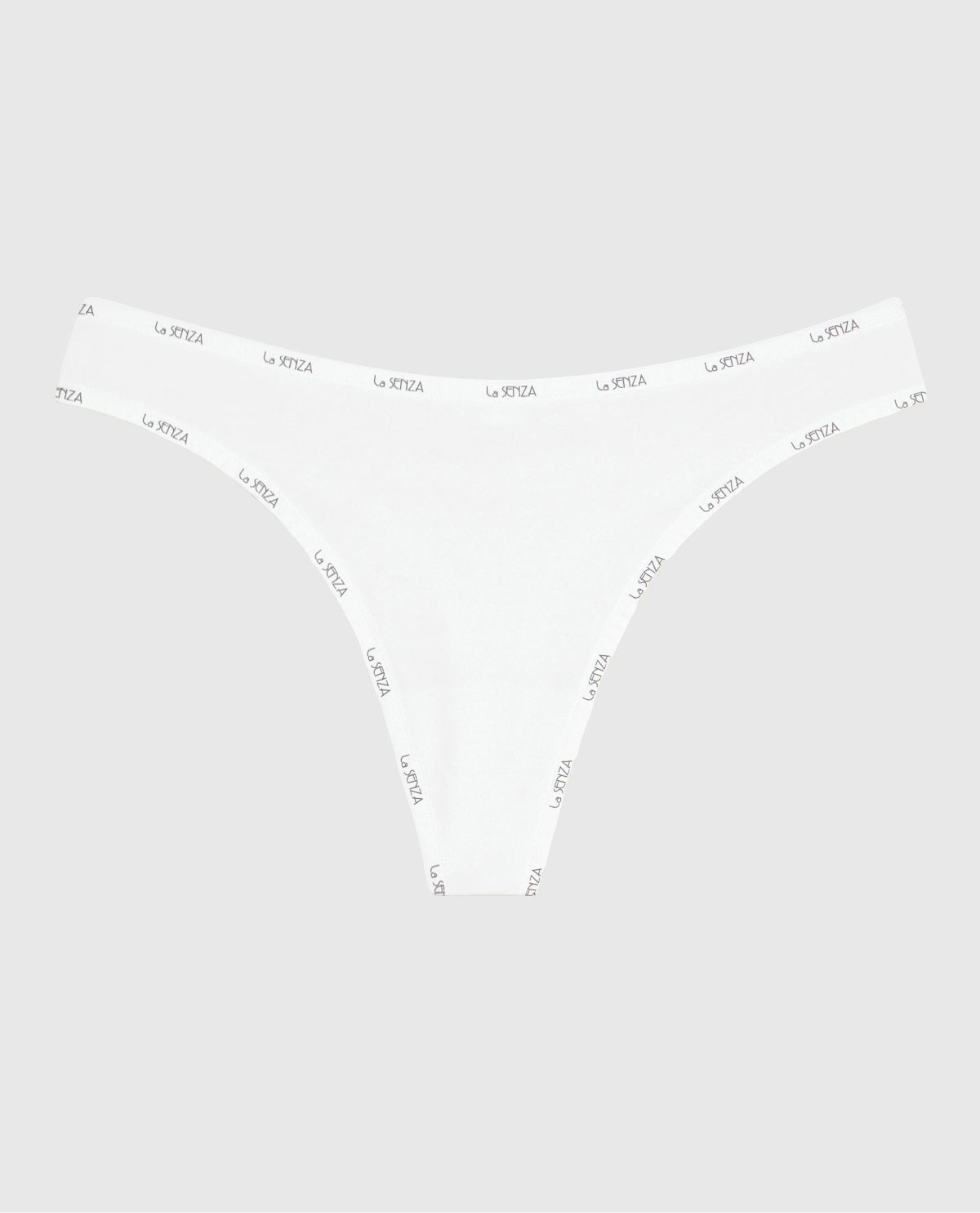 Thong Panty with Logo Trim in Ivory