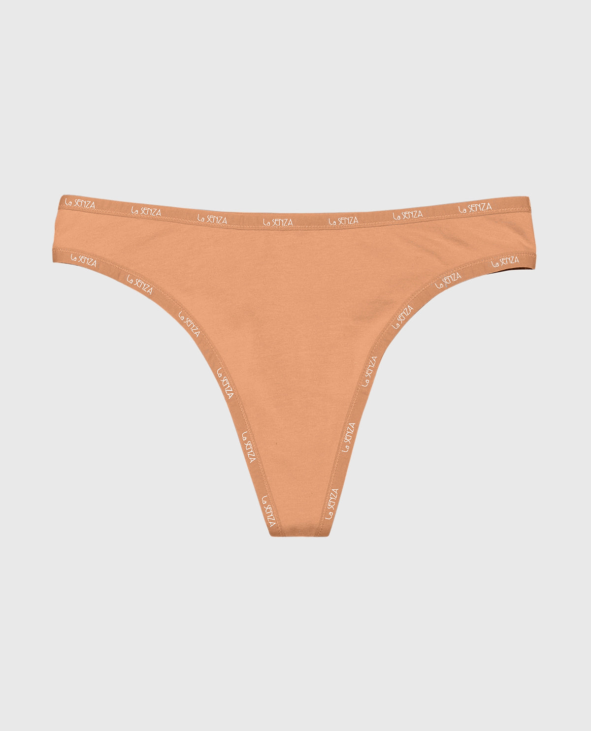 Thong Panty with Logo Trim in Cork
