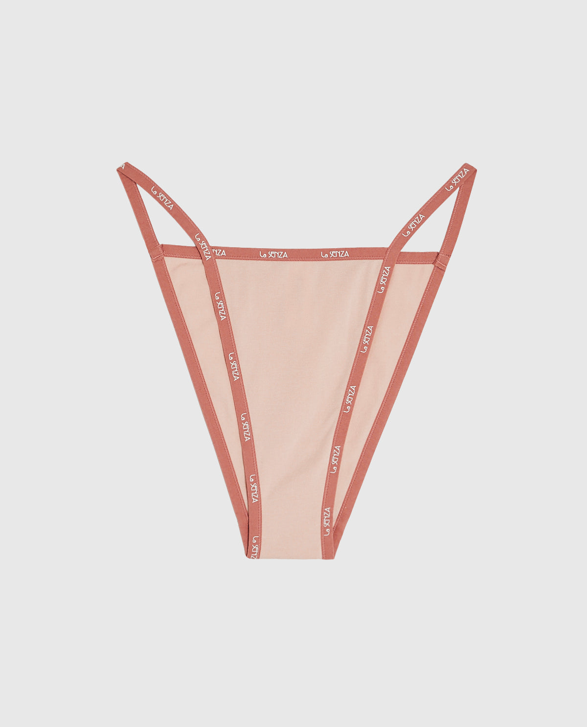 Cheeky Panty with Logo Trim in Peaceful Peach