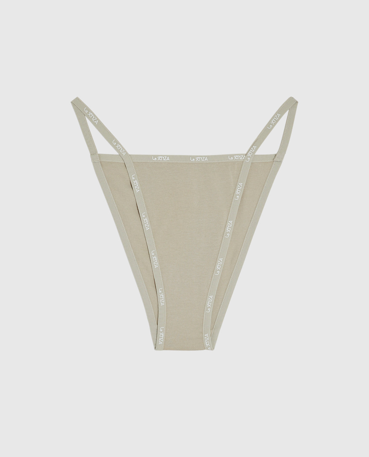 Cheeky Panty with Logo Trim in Stone Grey