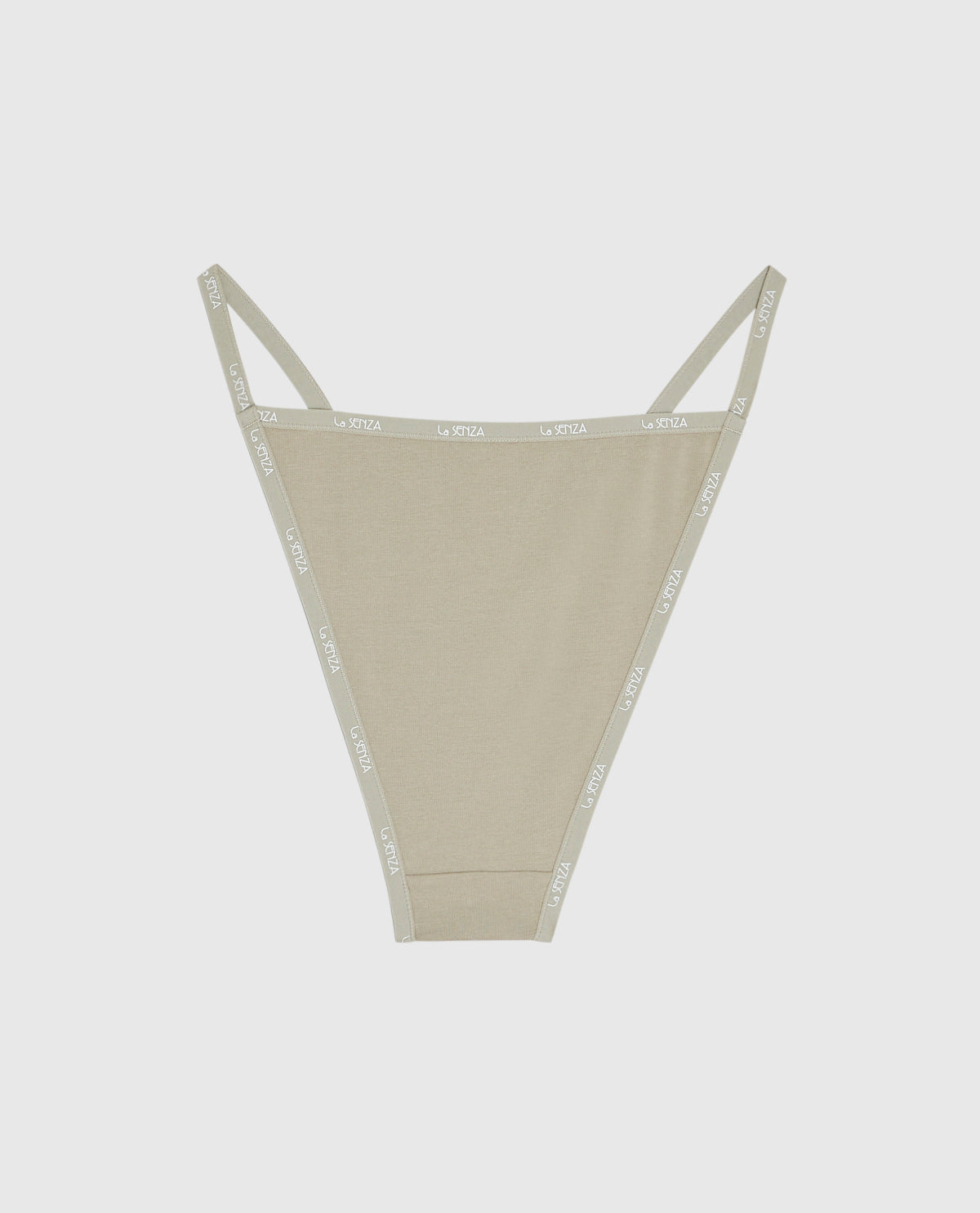 Cheeky Panty with Logo Trim in Stone Grey