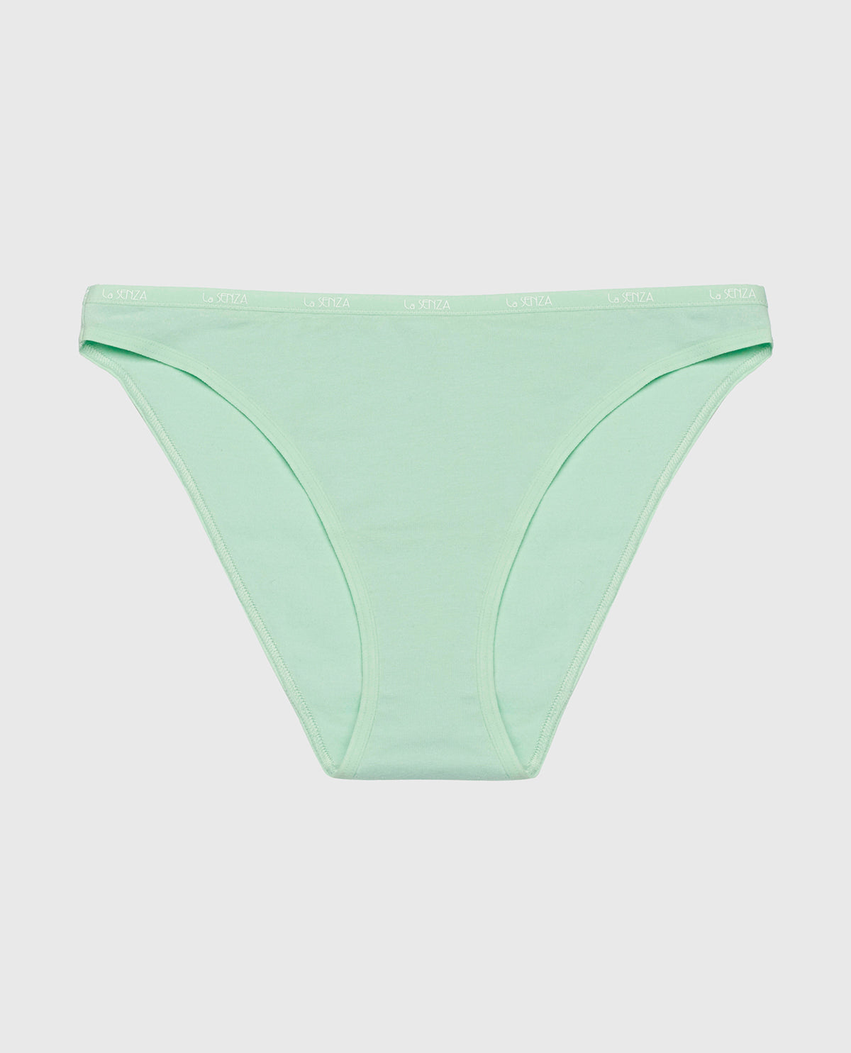 Bikini Panty with Logo Trim in Mist Green