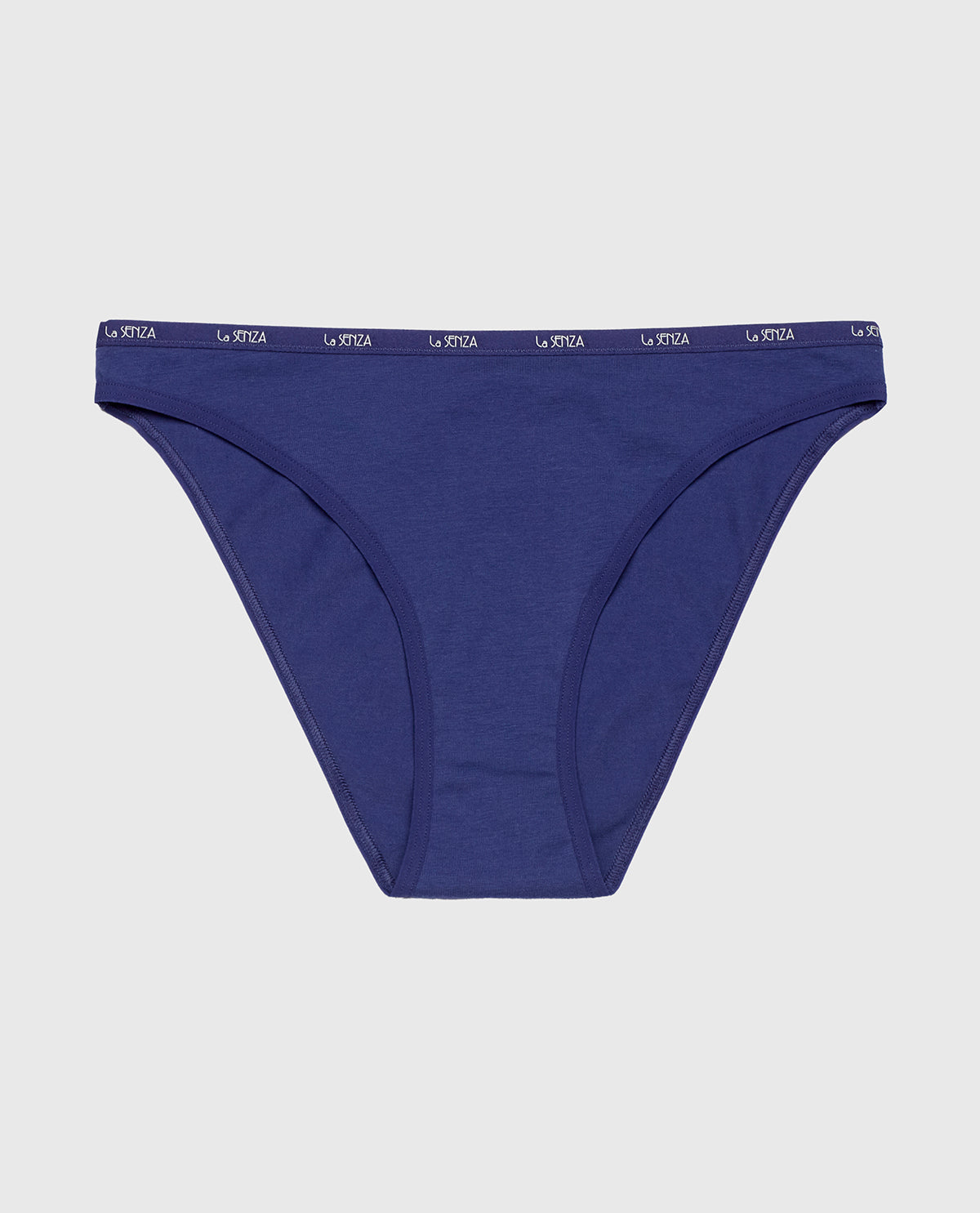 Bikini Panty with Logo Trim in Dusk Blue