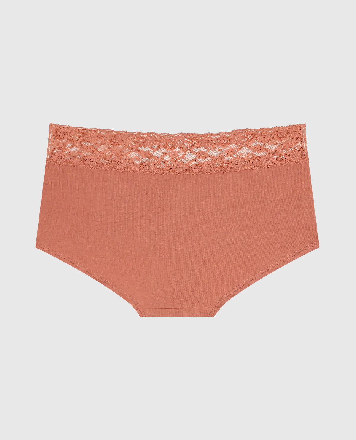Boyshort Panty with Lace Trim in Rosy Blush