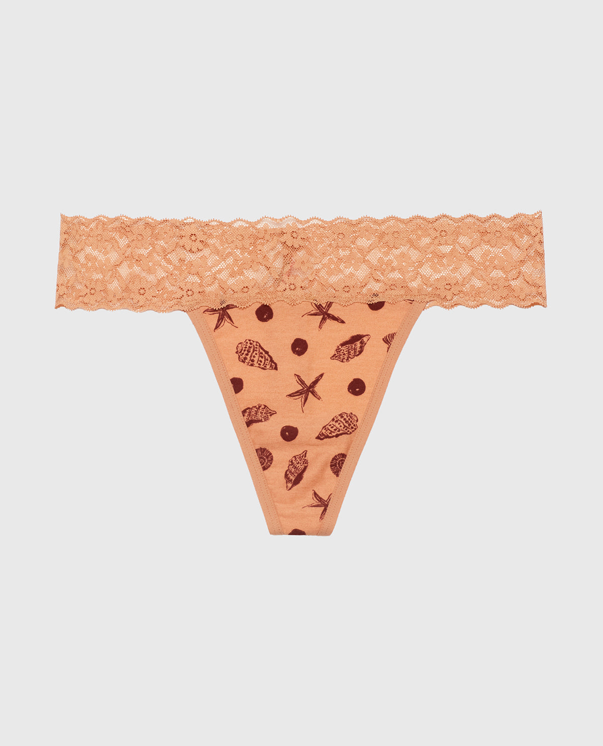 Thong Panty with Lace Trim in She Sells Sea Shells