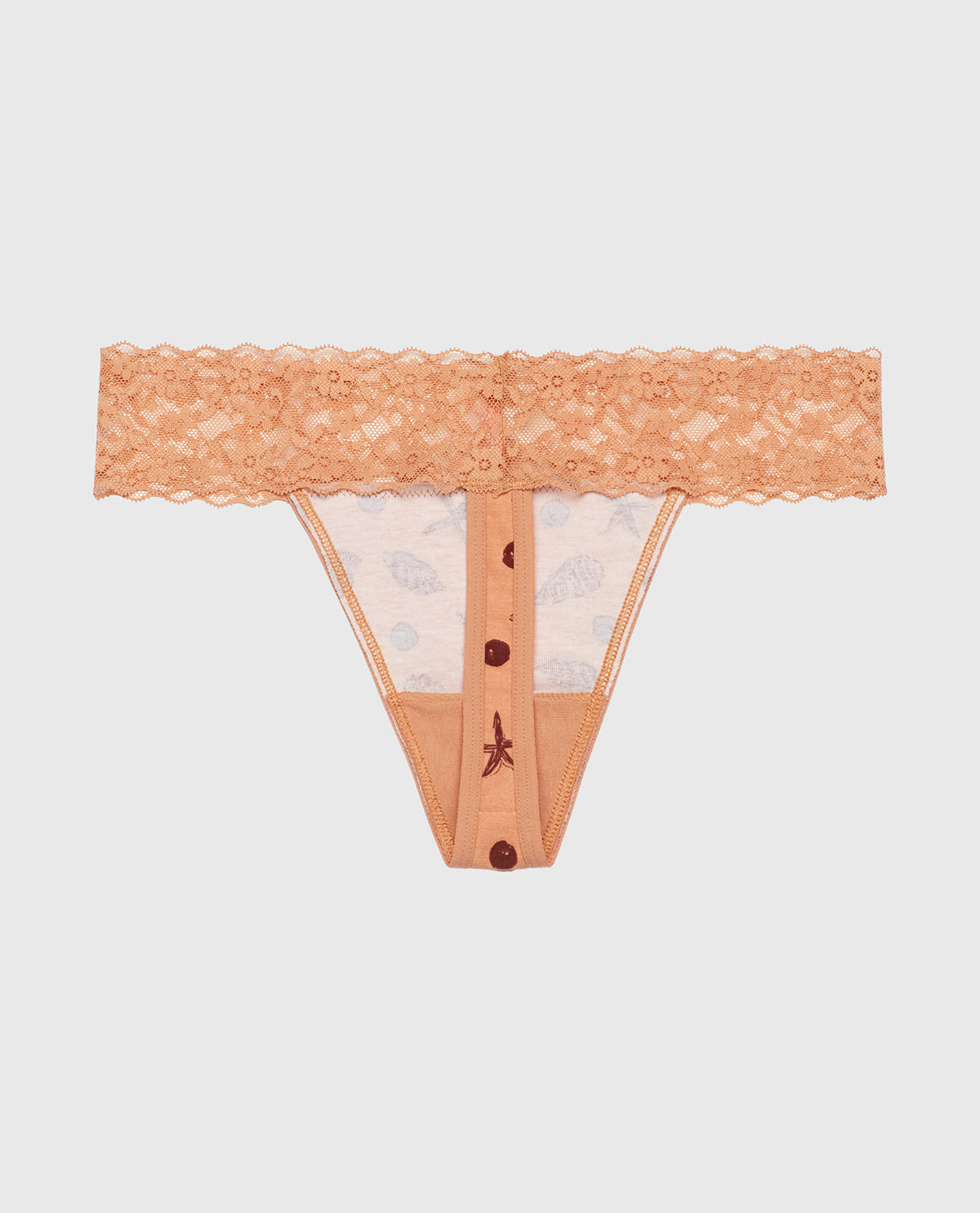 Thong Panty with Lace Trim in She Sells Sea Shells