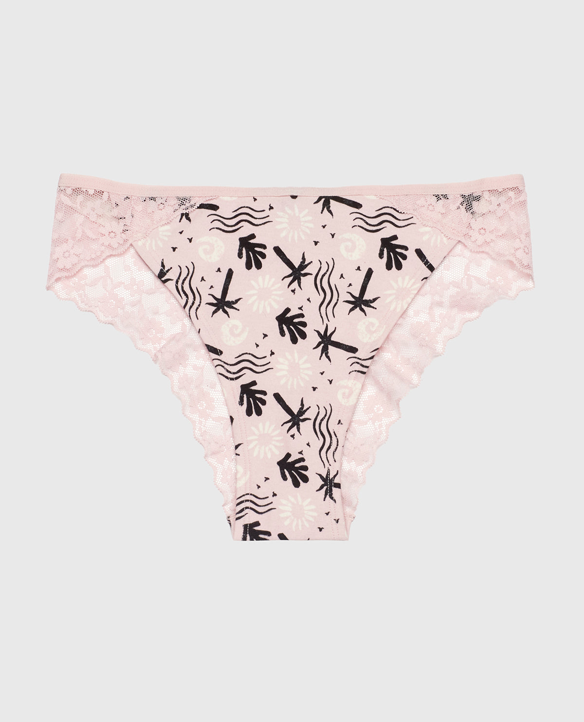 Cheeky Panty with Lace Trim in Sand and Surf