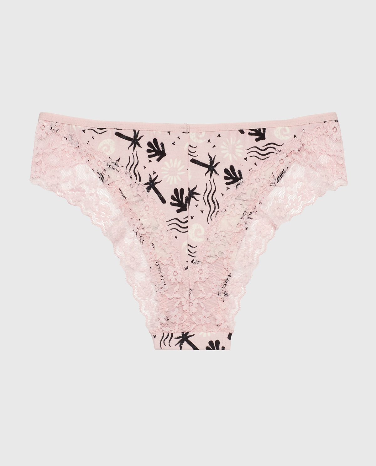 Cheeky Panty with Lace Trim in Sand and Surf