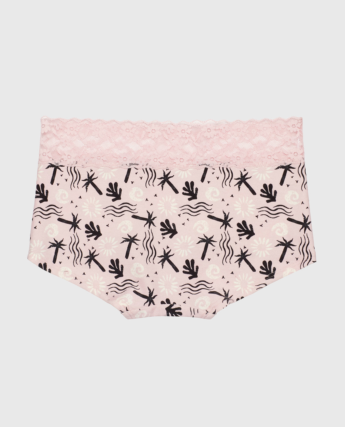 Boyshort Panty with Lace Trim in Sand and Surf