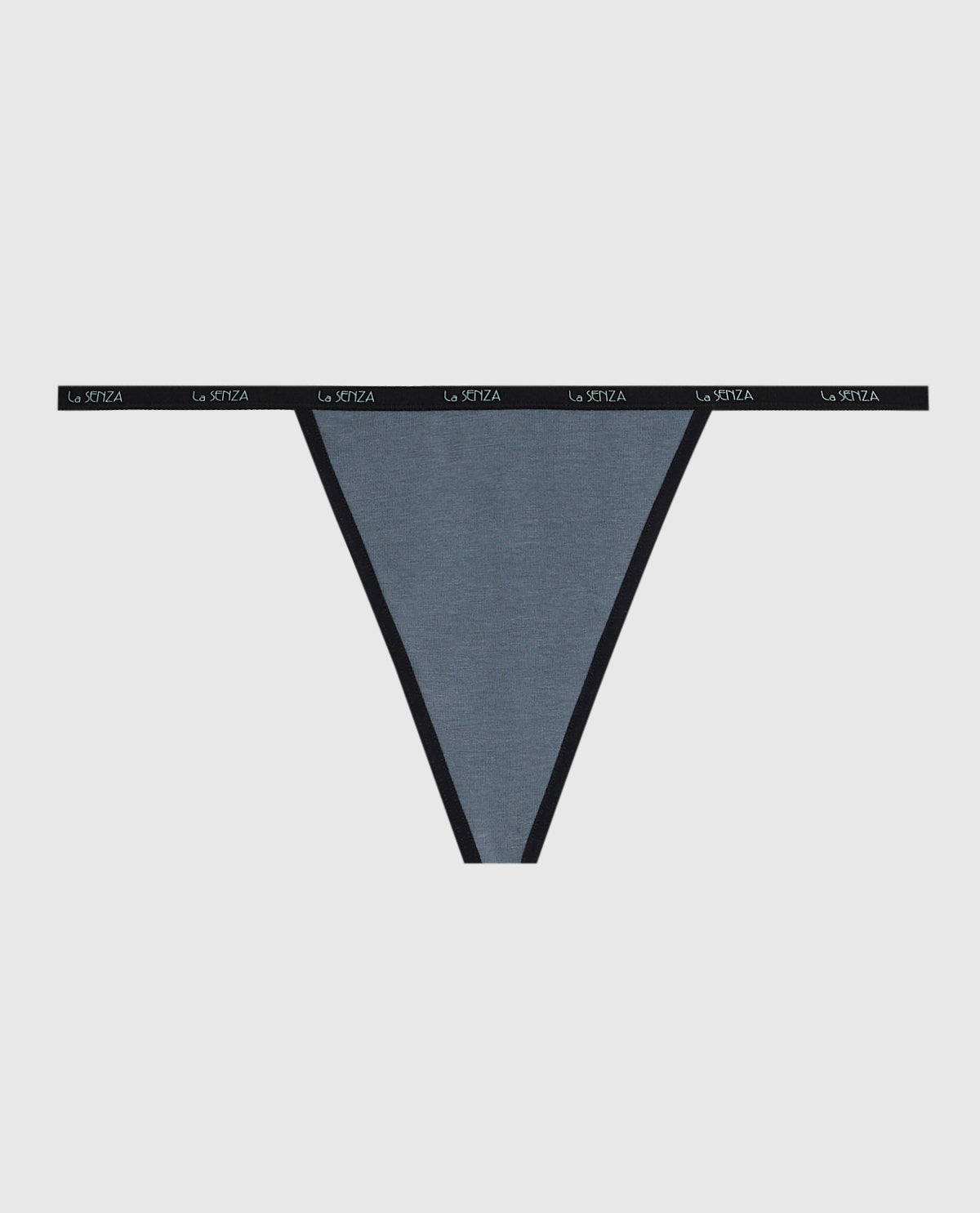 G-String Panty with Logo Trim in Stormy Weather